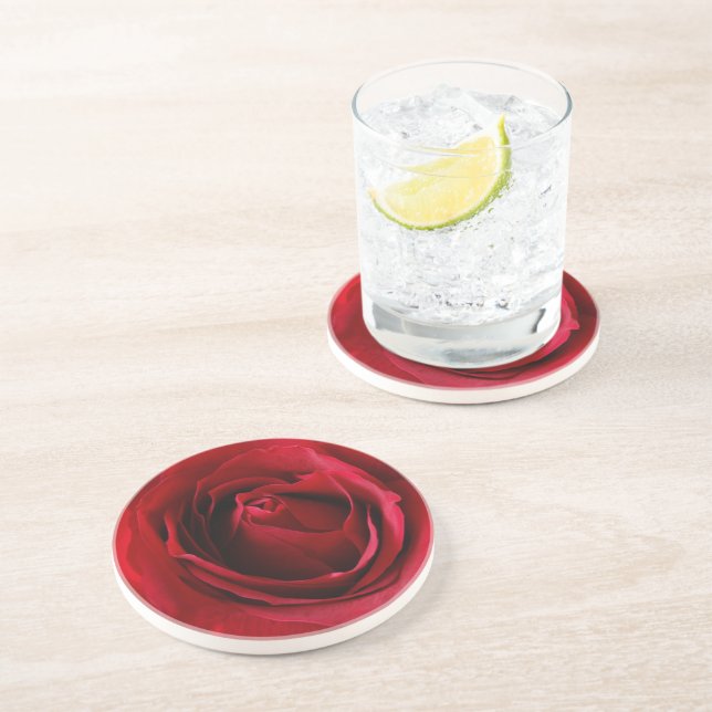 deep red rose coaster (Side)