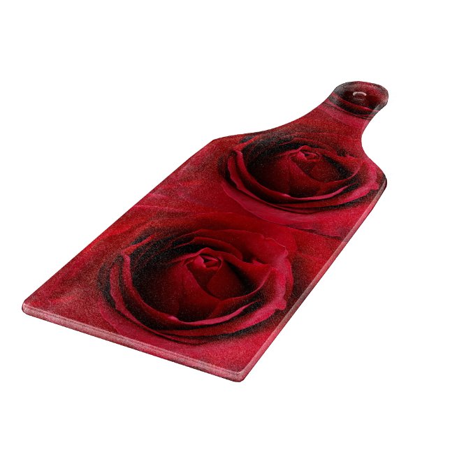 deep red rose cutting board (Corner)
