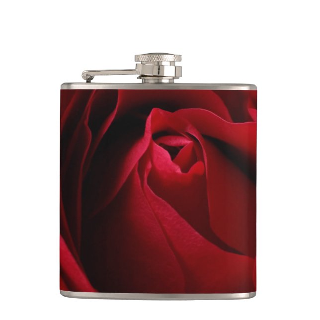 deep red rose hip flask (Front)
