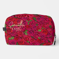 Deep Red Rose Pattern I Love You With Custom Name