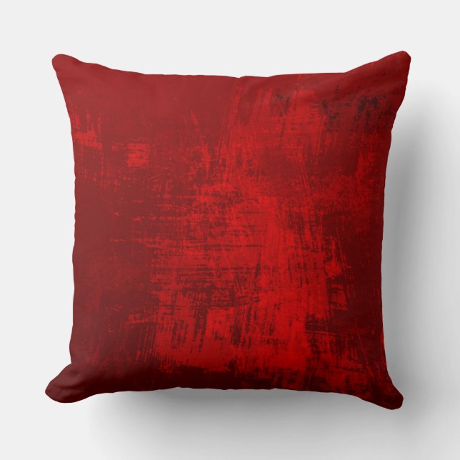 Deep Red Rustic Texture Abstract Background Cushion (Front)