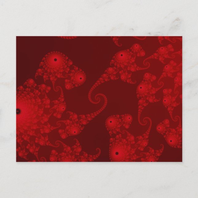 Deep Red Seahorse Herd Postcard (Front)