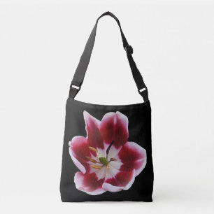 Deep red tulip crossbody bag