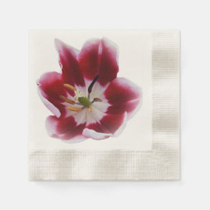 Deep red tulip napkin