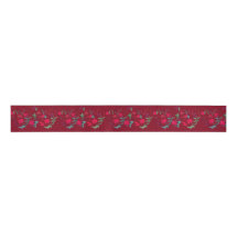 Deep Red Wassail Floral Ribbon