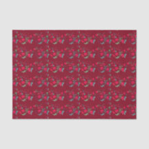 Deep Red Wassail Floral Tissue Paper