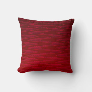Deep Red Zigzag Design Cushion