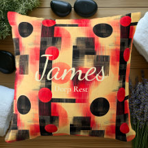 Deep Rest – Personalised Red & Black Geometric 