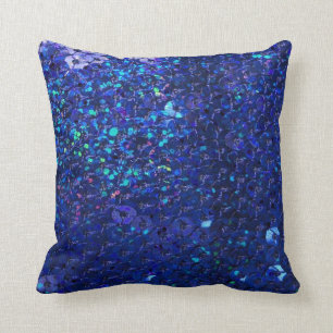 Deep Rich blue sequin Mojo Pillow