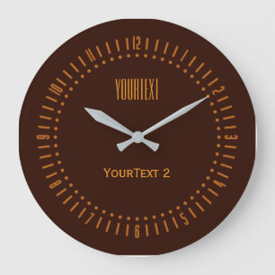 Deep Rich Brown Accent Colour to Personalise on a Large Clock