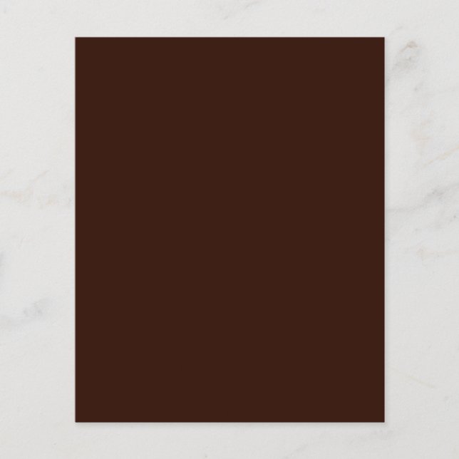 Deep Rich Brown colour background Customisable Flyer (Front)
