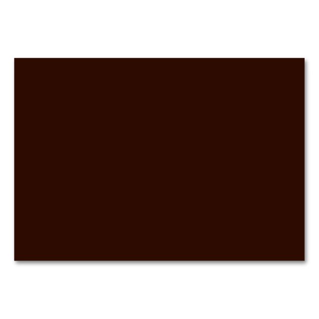 Deep Rich Brown colour background Customisable Table Number (Front)