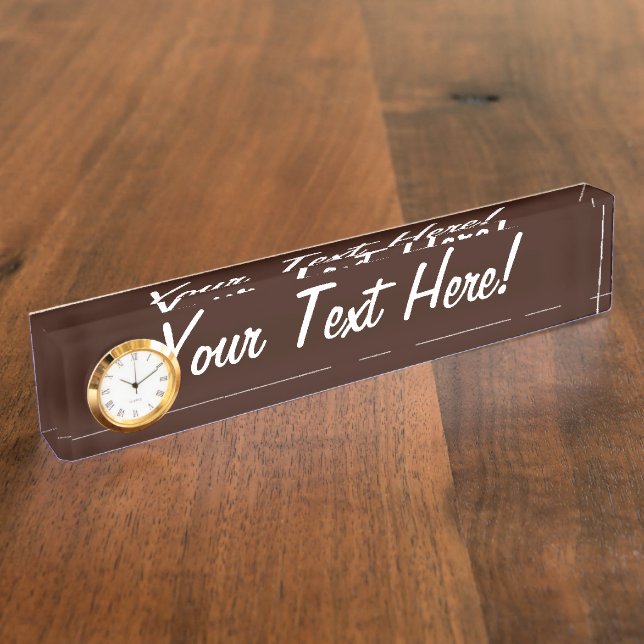 Deep Rich Brown colour decor Customisable Nameplate (Side)