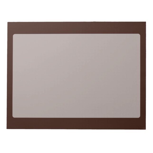 Deep Rich Brown Decor Customisable Notepad (Front)