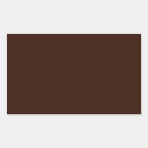 Deep Rich Brown Solid Colour Rectangular Sticker
