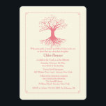 Deep Rooted Bat Mitzvah Invitation<br><div class="desc">A classic invitation featuring a pink, deep-rooted tree with a delicate dotted frame. Symbolic, yet fresh for today's celebrations. Want to save money? Print this design on the basic, square corner paper. The card is easy to customise with your wording, font, font colour, paper shape options and choice of six...</div>