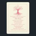 Deep Rooted Bat Mitzvah Invitation<br><div class="desc">A classic invitation featuring a pink, deep-rooted tree with a delicate dotted frame. Symbolic, yet fresh for today's celebrations. Want to save money? Print this design on the basic, square corner paper. The card is easy to customise with your wording, font, font colour, paper shape options and choice of six...</div>