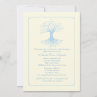 Deep Rooted Blue Baptism Invitation