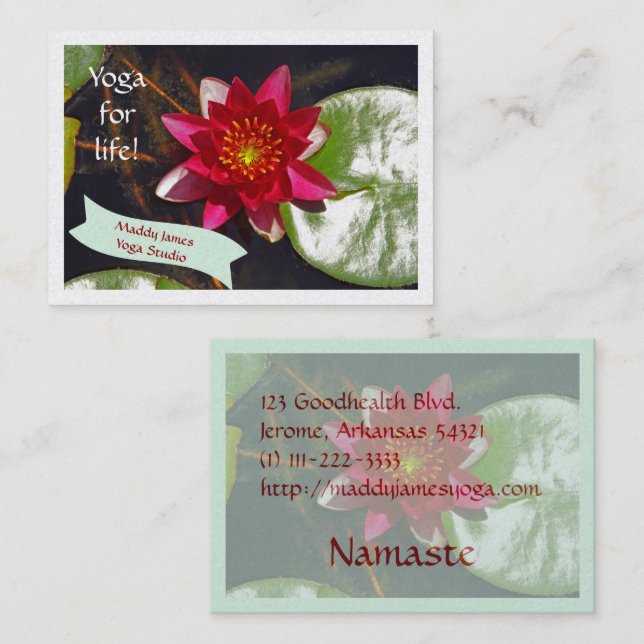 Deep Rose Coloured Lotus Blossom Customisable Business Card (Front/Back)
