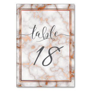 Deep Rose Gold / Copper Marble Calligraphy Table Number