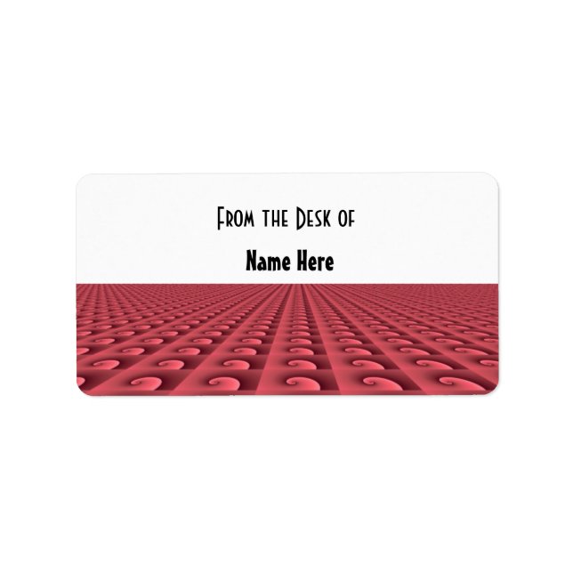 Deep Rose Patterned Name Label (Front)