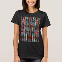 Deep Rust Coral Turquoise Southwest Look Motif
