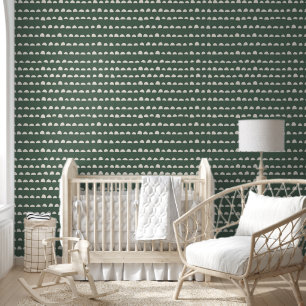 Deep Sage Green and Beige Pattern Cosy Room Wallpaper