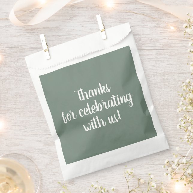 Deep Sage Green Favour Bag (Clipped)