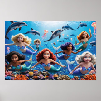 Deep Sea Adventure - Underwater Mermaids Tale Poster