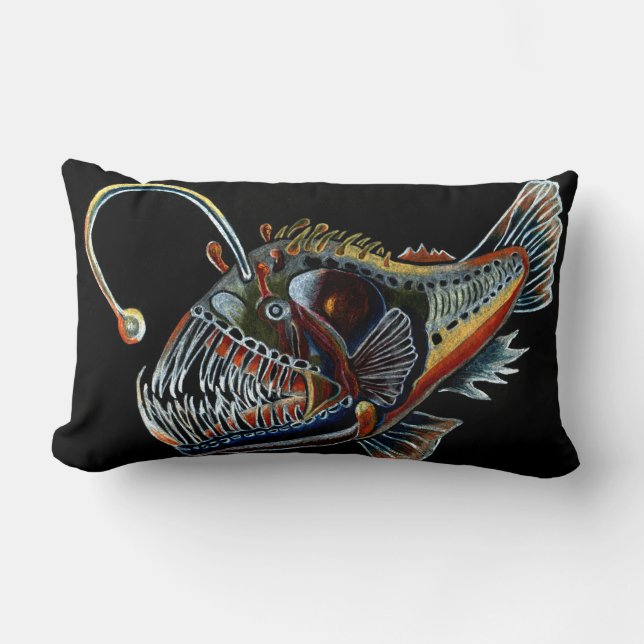 Deep Sea Angler fish design decorative cushion (Front)