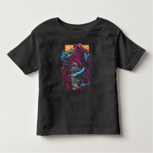 Deep Sea Battle: The Crimson Kraken vs. Blue Marli Toddler T-Shirt