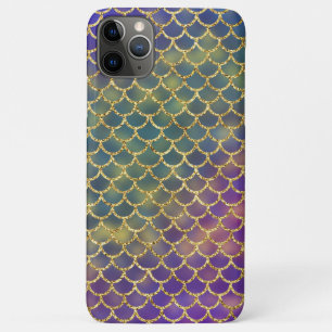 Deep Sea Blue Mermaid Scales Design iPhone 11 Pro Max Case