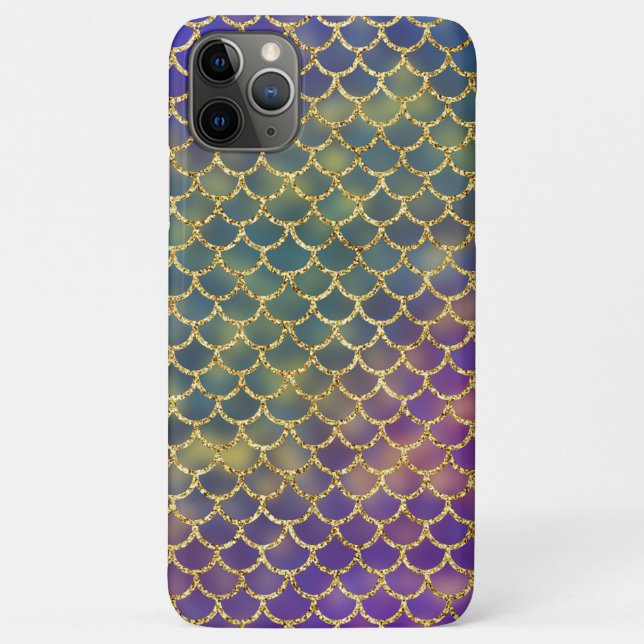 Deep Sea Blue Mermaid Scales Design Case-Mate iPhone Case (Back)