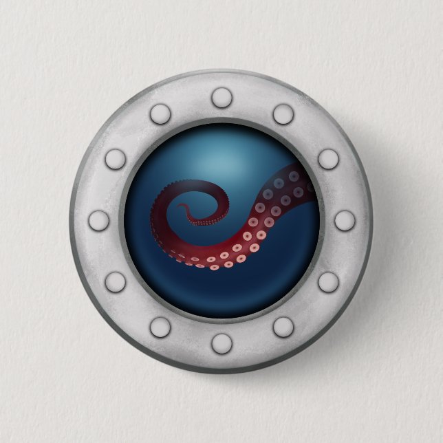 Deep Sea Creature Steampunk Ocean Explorer Octopus 6 Cm Round Badge (Front)