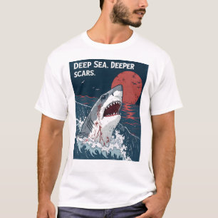 Deep Sea Deeper Scars Great White Shark T-Shirt