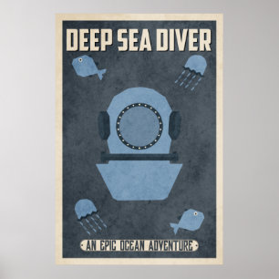 Deep Sea Diver (Vintage Poster Design)