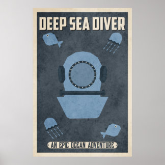 Deep Sea Diver (Vintage Poster Design)