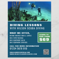 Deep Sea Divers, Scuba Diving Lesson Advertising
