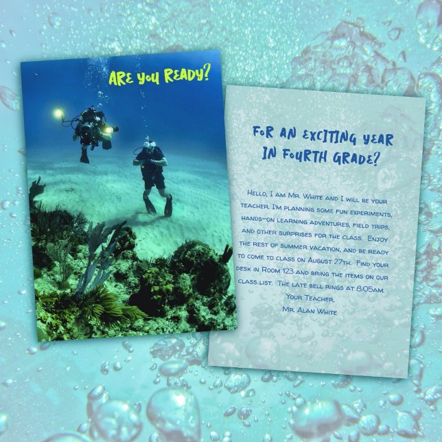 Deep Sea Divers Teacher Welcome Students Card (Creator Uploaded)