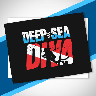 Deep Sea Diving - Diver Down - Scuba Diver Woman Postcard
