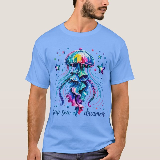  Deep Sea Dreamer Jellyfish Art T-Shirt (Front)