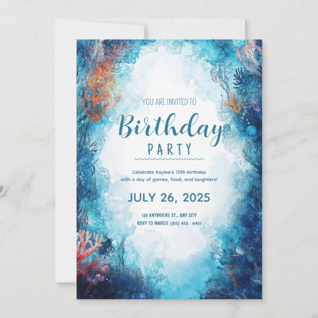 Deep Sea Dreams Birthday Invitation (Front)