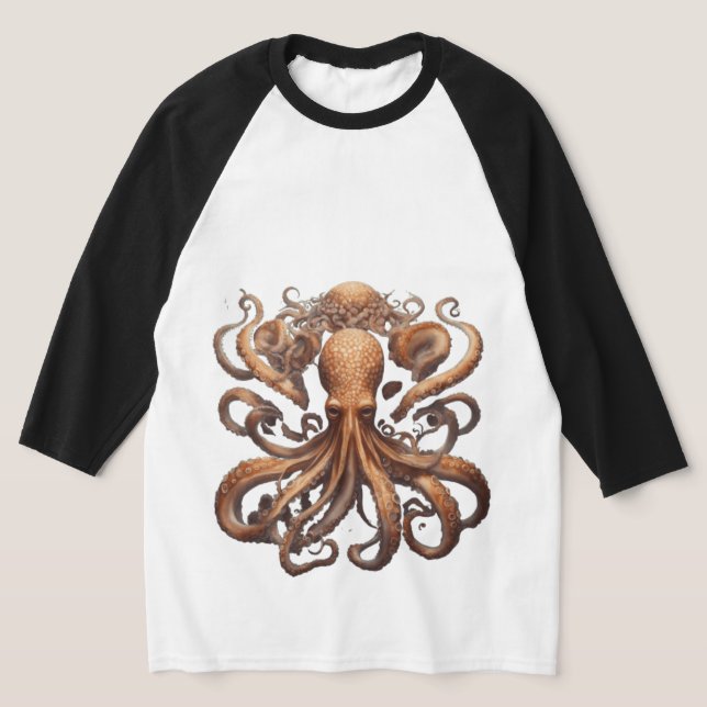 Deep Sea Explorer Octopus T-Shirt  (Laydown)
