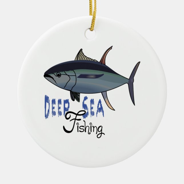 DEEP SEA FISHING CERAMIC TREE DECORATION (Front)