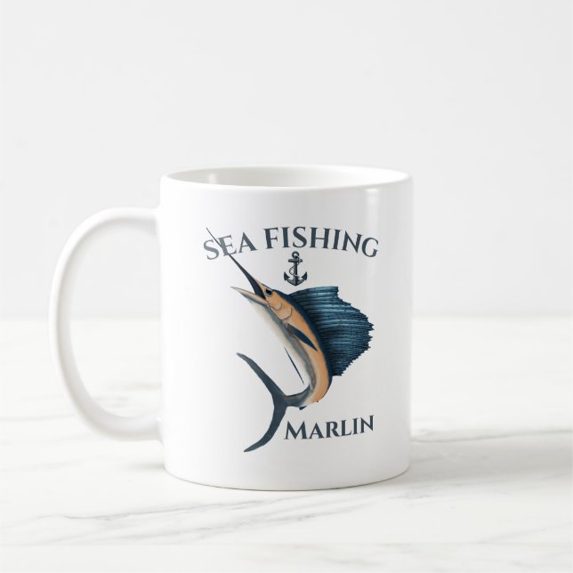 Deep Sea Fishing Marlin Coffee Mug (Left)