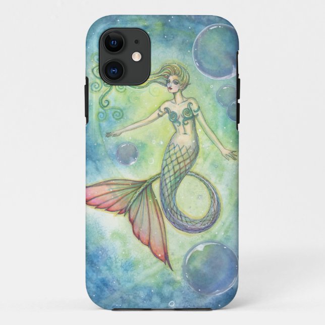 Deep Sea Galaxy Mermaid iPhone Case (Back)