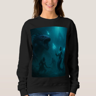 Deep Sea Kingdom – Epic Fantasy Warrior vs Sea Mon Sweatshirt