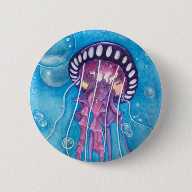 Deep Sea Medusa 6 Cm Round Badge (Front)
