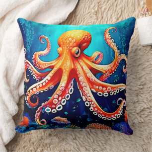 Deep Sea Octopus Glow Design Cushion
