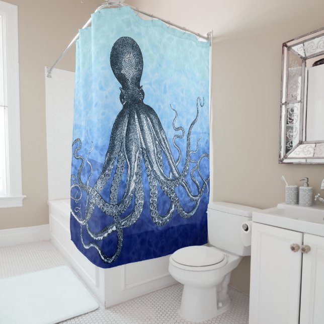 Deep Sea Octopus Shower Curtain (In Situ)